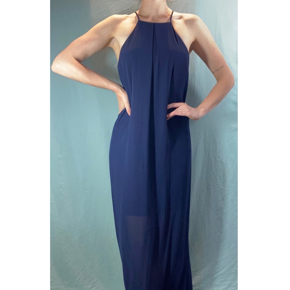 Aida De Navy Spaghetti Strap Maxi Dress